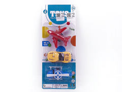 Pull Back Airplane & Sports Car & Helicopter(3in1) toys