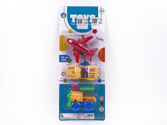 Pull Back Airplane & Sports Car & Train(3in1) toys