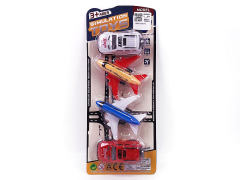 Pull Back Cross-country Car & Pull Back Aircraft(4in1) toys