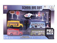 Pull Back School Bus Set toys