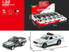 1:32 Die Cast Police Car Pull Back(12in1) toys