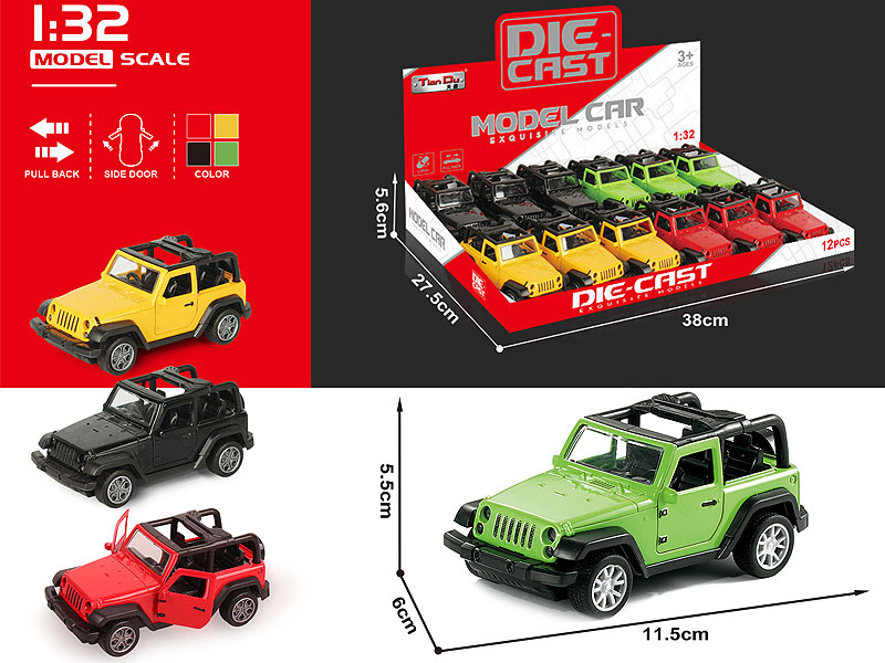 1:32 Die Cast Car Pull Back(12in1) toys