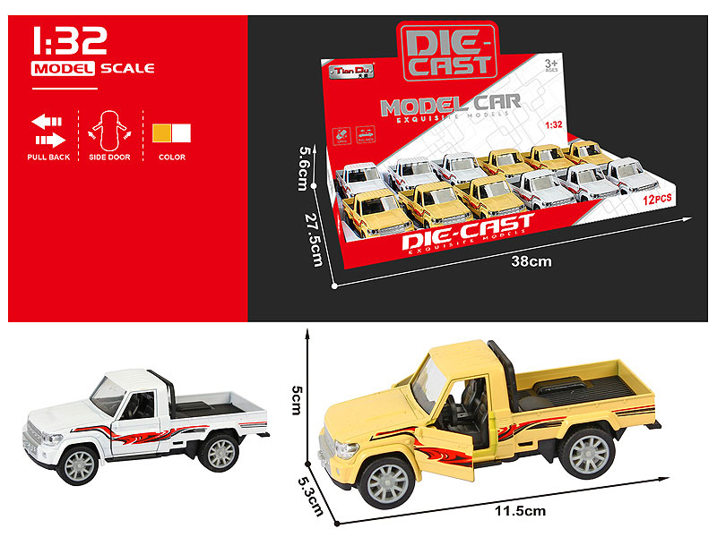 1:32 Die Cast Car Pull Back(12in1) toys