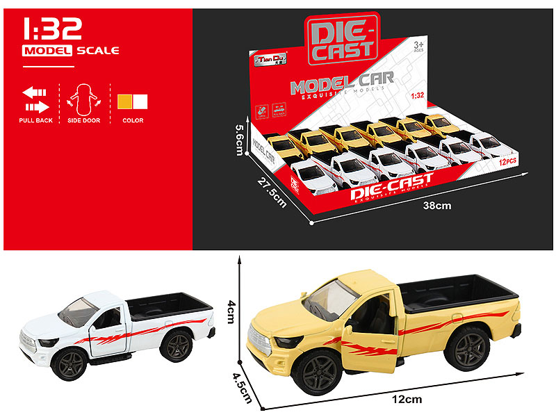 1:32 Die Cast Car Pull Back(12in1) toys