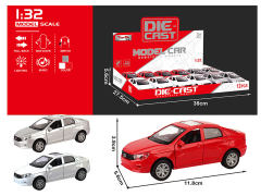 1:32俄罗斯合金回力两开门仿真轿车带灯光/音乐(12只庄)