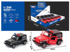 1:32 Die Cast Police Car Pull Back W/L_M(12in1) toys