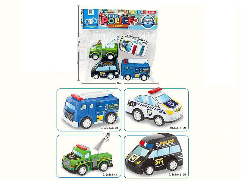 Pull Back Police Car(4in1) toys