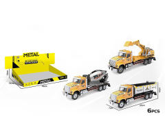 1:28 Die Cast Construction Truck Pull Back(6in1) toys