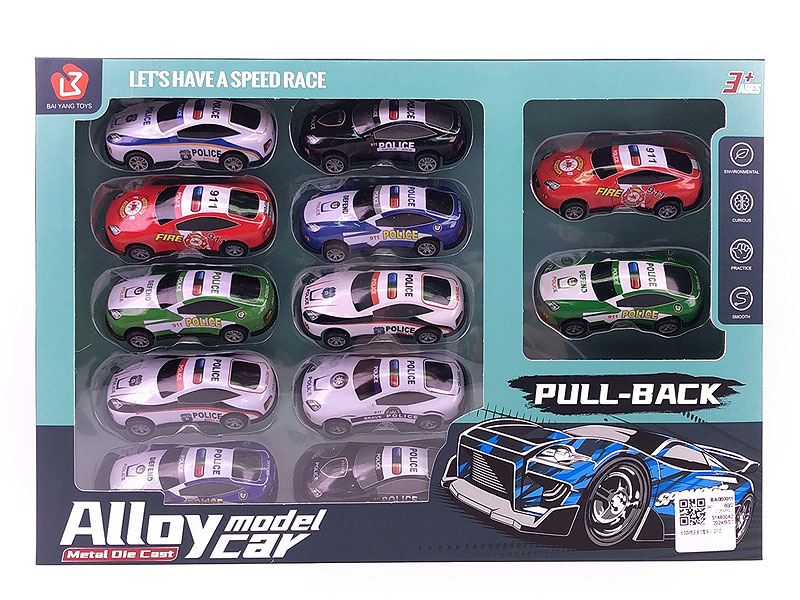 8.6CM Pull Back Police Car(12in1) toys