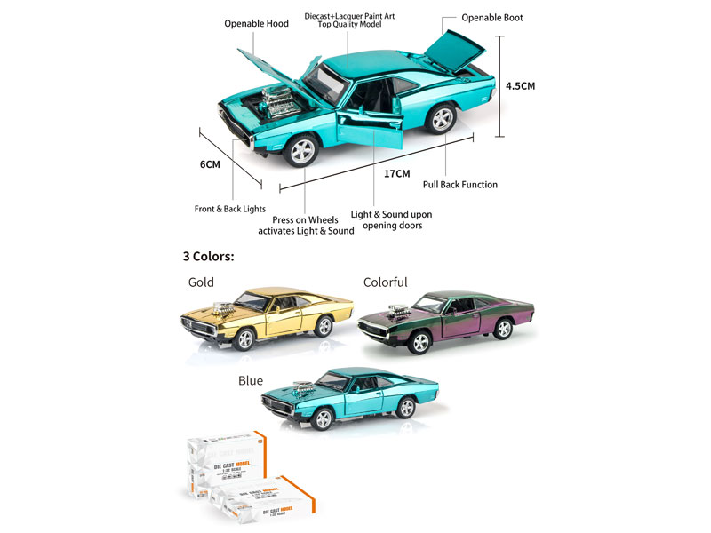 1:32 Die Cast Car Pull Back W/L_S(12in1) toys