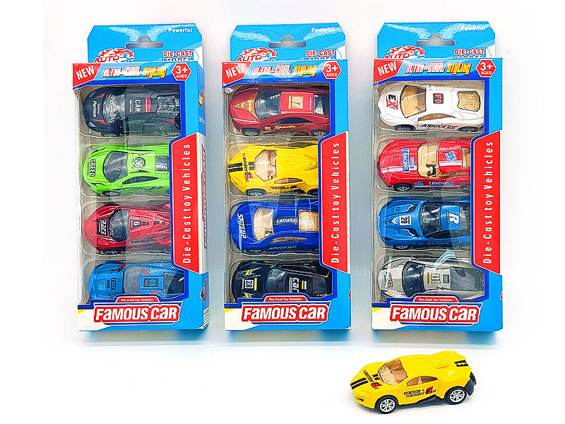 8.5CM Die Cast Racing Car Pull Back(4in1) toys