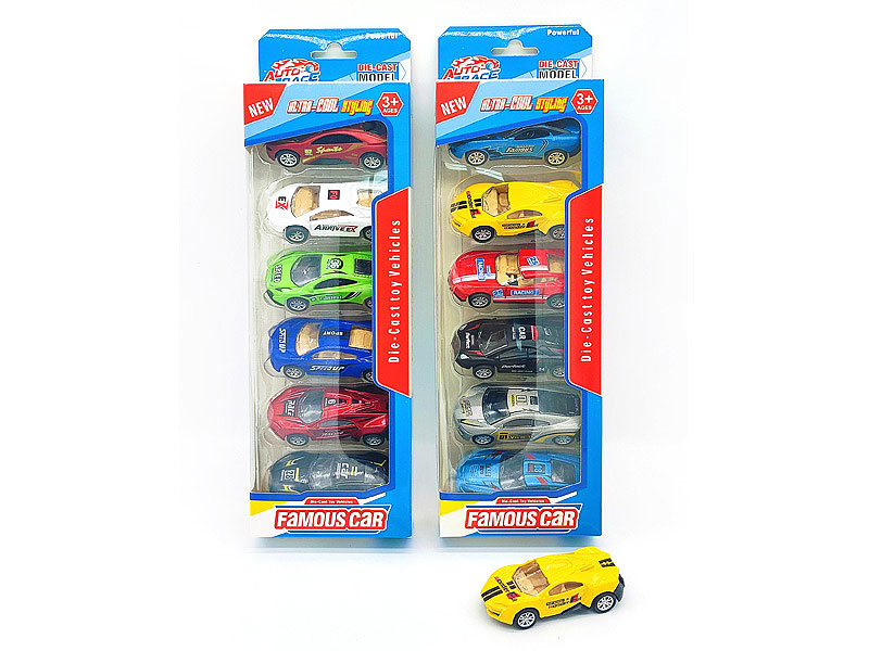 8.5CM Die Cast Racing Car Pull Back(6in1) toys