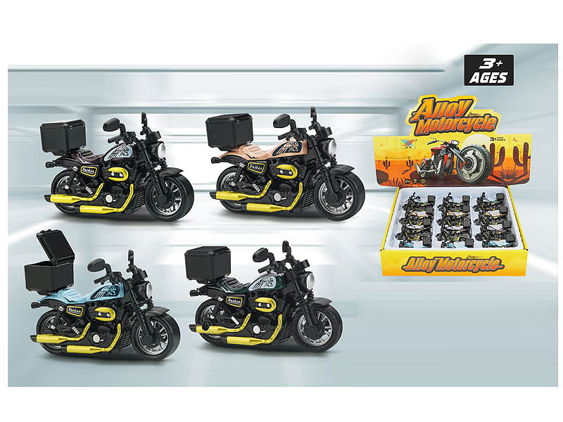 1:36 Die Cast Motorcycle Pull Back(12in1) toys