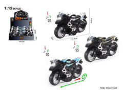 英文1:12宝马水鸟压铸锌合金回力摩托车带灯光/声音(12只庄)