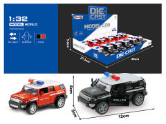 1:32 Die Cast Police Car Pull Back W/L_M(12in1) toys