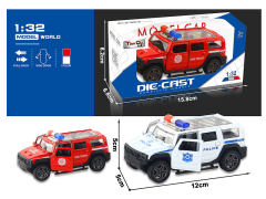 1:32 Die Cast Police Car Pull Back(2C) toys