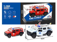 1:32 Die Cast Police Car Pull Back W/L_M(2C) toys