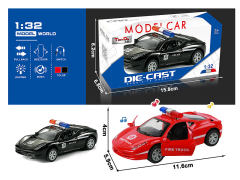 1:32 Die Cast Police Car Pull Back W/L_M(2C) toys