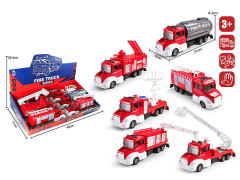 Die Cast Fire Engine Pull Back(6in1) toys