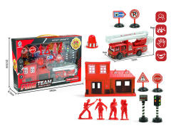 Pull Back Fire Engine Set toys