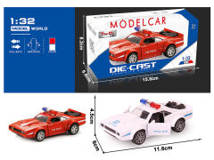 1:32 Die Cast Police Car Pull Back(2C) toys