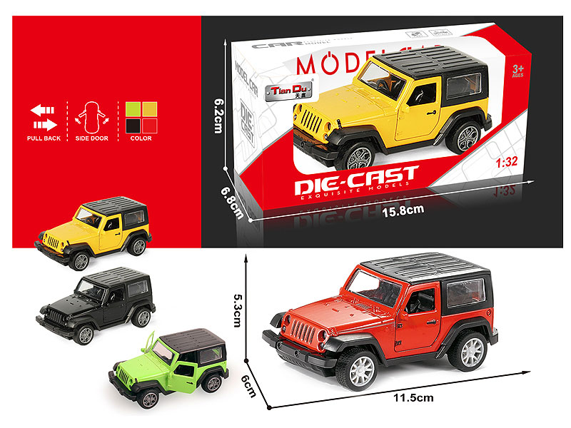 1:32 Die Cast Car Pull Back W/L_M(4C) toys