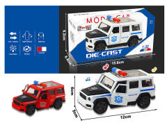 1:32 Die Cast Police Car Pull Back W/L_M(2C) toys