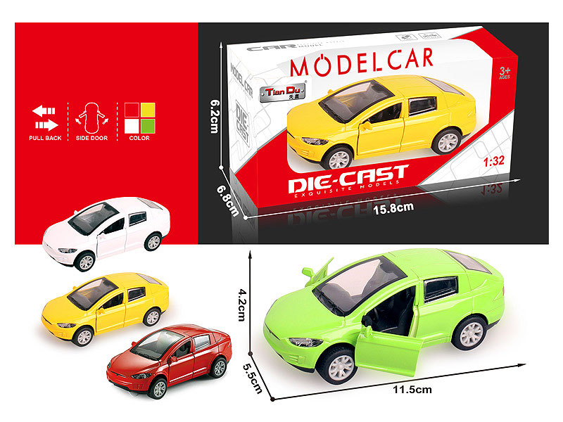 1:32 Die Cast Car Pull Back(4C) toys