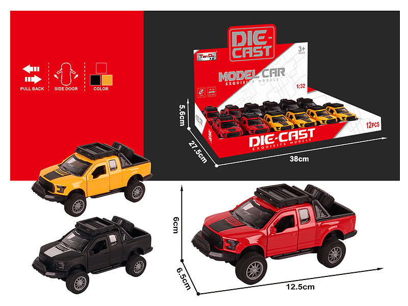 1:32 Die Cast Car Pull Back(12in1) toys