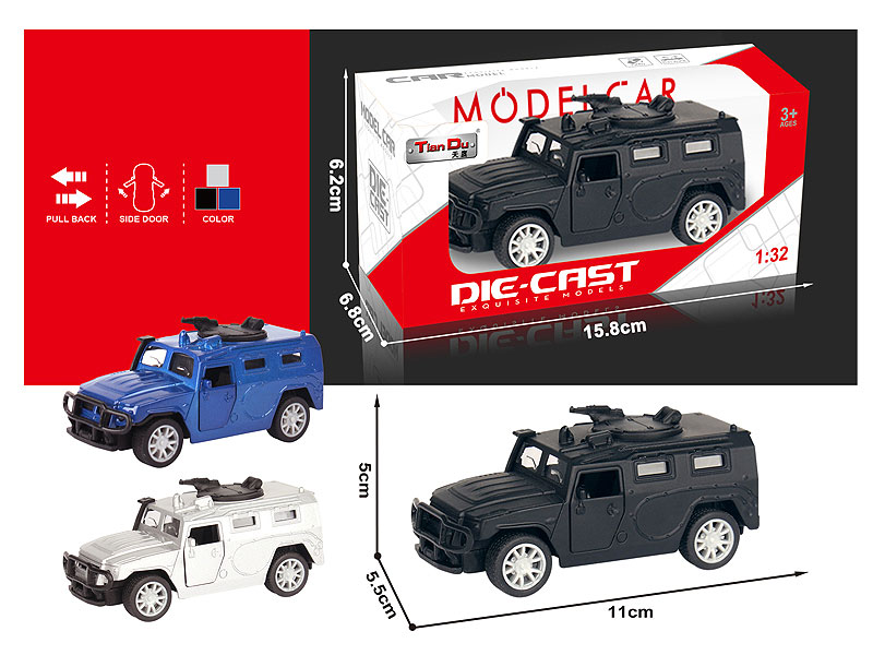 1:32 Die Cast Car Pull Back(3C) toys