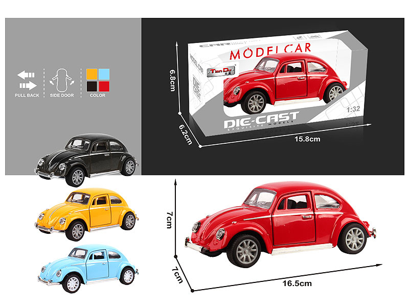 1:32 Die Cast Car Pull Back(4C) toys