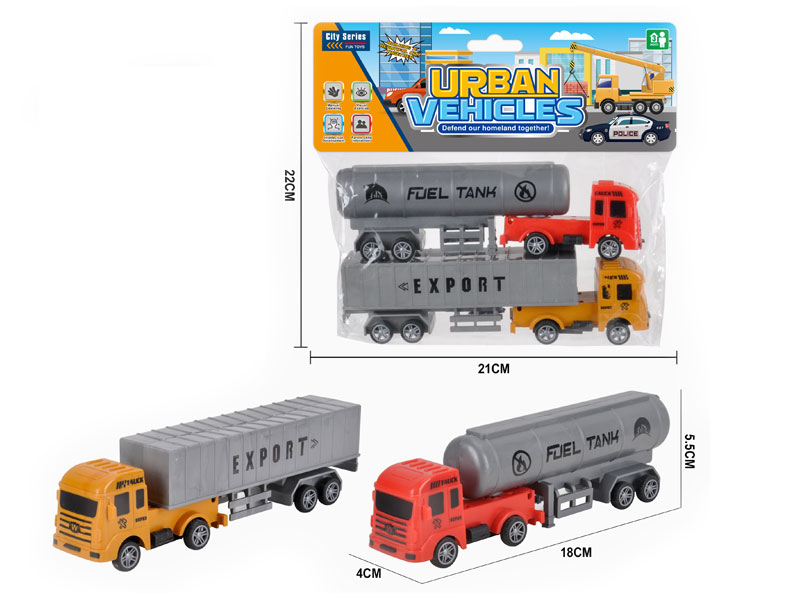 Pull Back Container & Tanker(2in1) toys