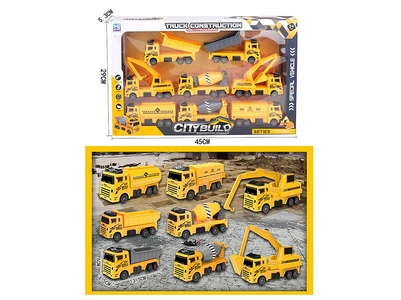 Pull Back Construction Truck(8in1) toys