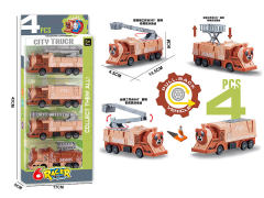 Pull Back Fire Engine(4in1) toys