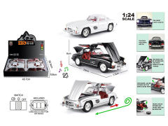 英文1:24奔驰300SL压铸锌合金回力4开门车带灯光/音乐(6只庄)