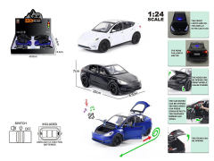 英文1:32压铸锌合金回力6开门车带灯光/声音(6只庄)