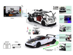 英文1:24喷雾版帕加尼花雅BC压铸锌合金回力4开门车带灯光/声音(2色)