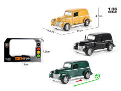 英文1:36压铸锌合金回力老爷车(3色)