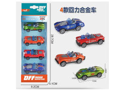 1:64 Die Cast Sports Car Pull Back(4in1) toys