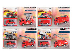 1:64 Die Cast Fire Engine Pull Back(4S) toys