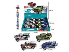 1:64 Die Cast Cross-country Car Pull Back(12in1) toys