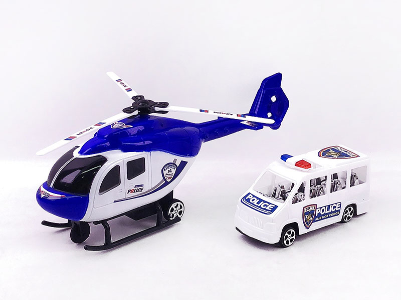 Pull Back Helicopter & Free Wheel Police Car toys