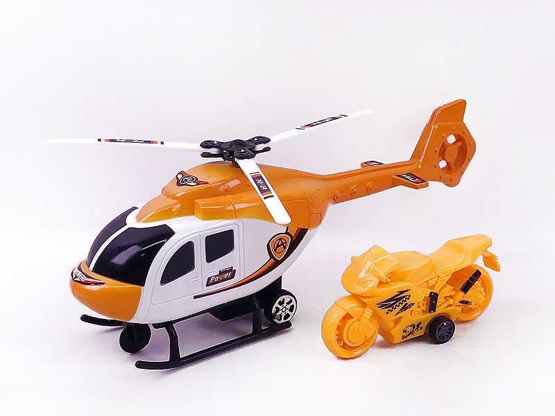 Pull Back Helicopter & Free Wheel Motorcycle toys