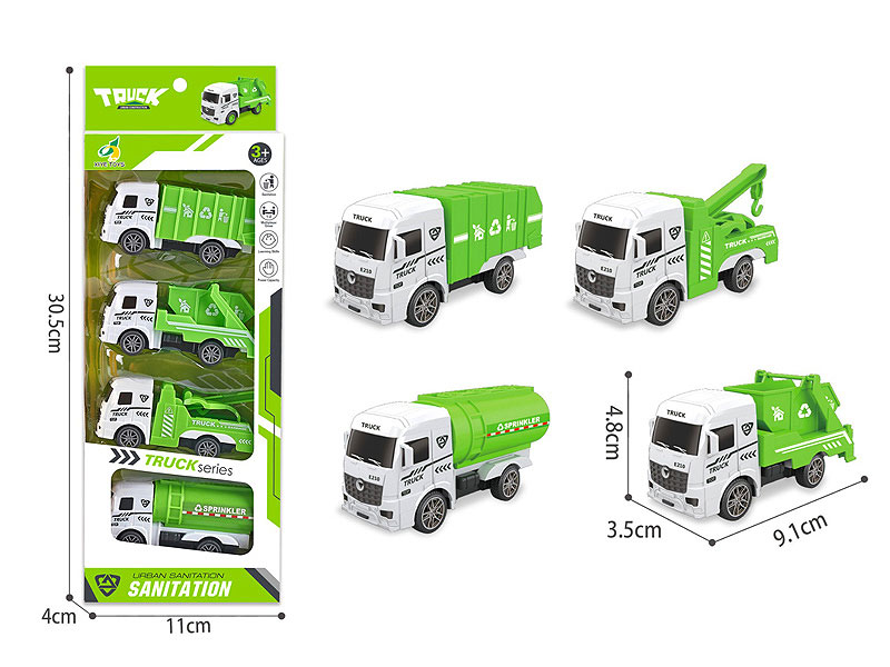 Pull Back Sanitation Truck(4in1) toys
