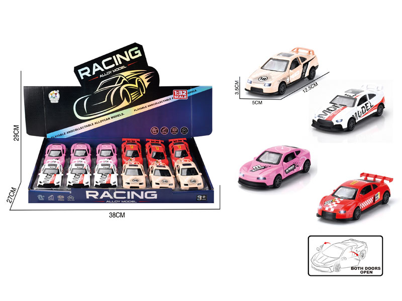 1:32 Die Cast Racing Car Pull Back W/L_M(12in1) toys