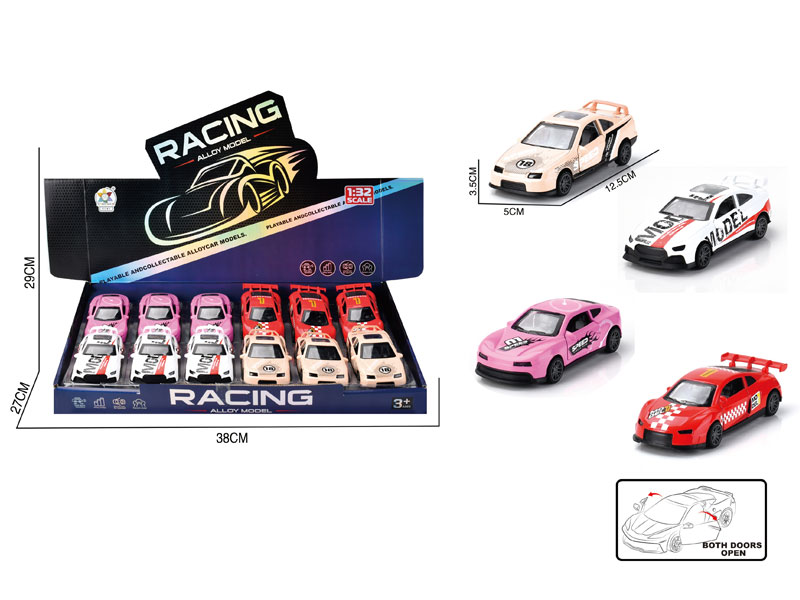 1:32 Die Cast Racing Car Pull Back(12in1) toys