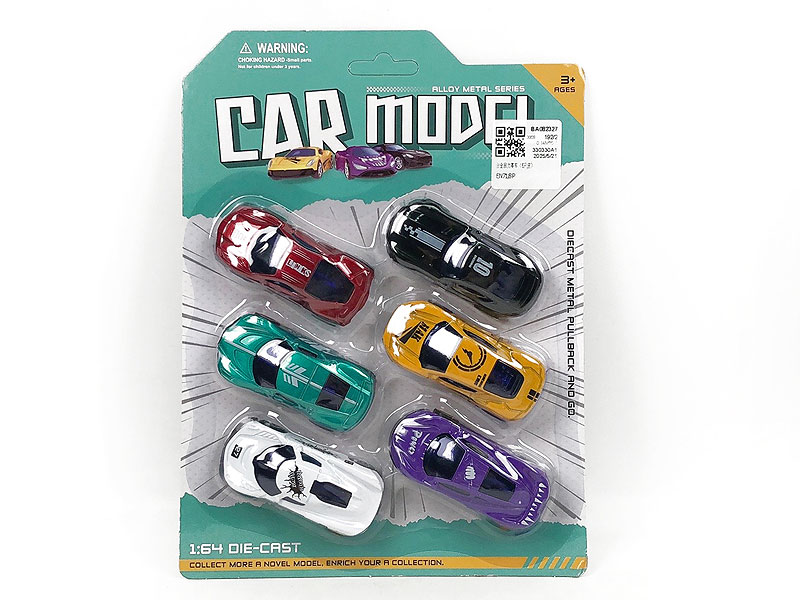 Die Cast Racing Car Pull Back(6in1) toys