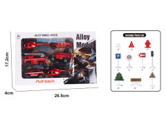 Die Cast Fire Engine Set Pull Back toys