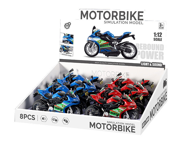 Pull Back Motorcycle W/L_M(8in1) toys