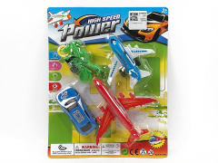 Pull Back Airplane & Motorcycle & Car(4in1)